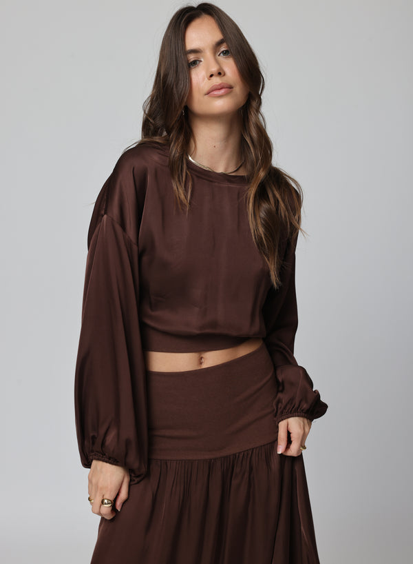 Silky Pacific Long Sleeve - Chocolate - Romantiques