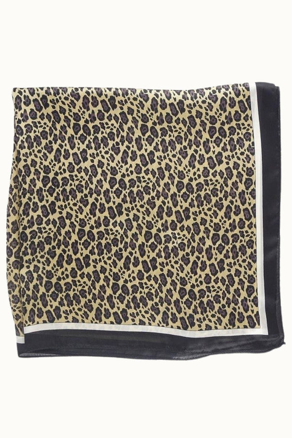 "So Silky" Versatile Satin Neckerchief Scarf in Leopard - Romantiques