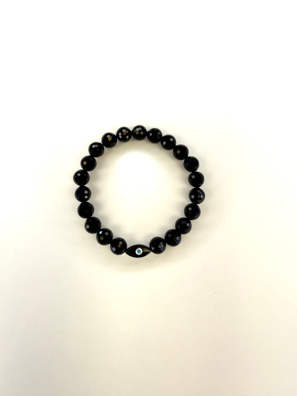 April Martin Black Tourmaline Evil Eye Cuff - Romantiques