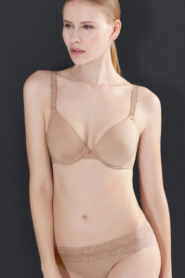 Natori Pure Luxe Custom Coverage Bra Cafe - Romantiques