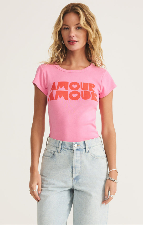Amour Cheeky Tee in Chateau Rose - Romantiques