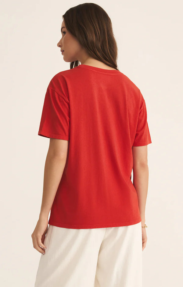 Bonjour Boyfriend Tee in Cabana Red - Romantiques
