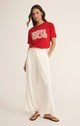 Bonjour Boyfriend Tee in Cabana Red - Romantiques