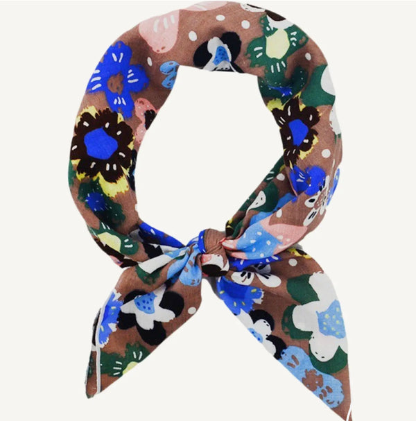 Cotton Versatile Neckerchief Scarf in Floral - Romantiques