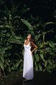 Rib Double Scoop Maxi Dress in White - Romantiques