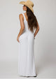 Rib Double Scoop Maxi Dress in White - Romantiques