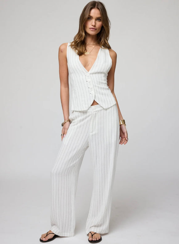 The Seriously Perfect Pant in White Stripes - Romantiques