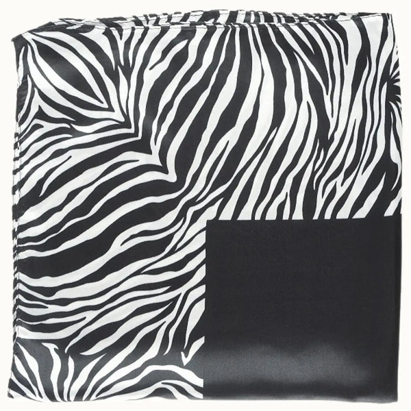 So Silky" Versatile Satin Neckerchief Scarf in Zebra - Romantiques