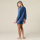 Dream Boat Neck Top with 3/4 Sleeve and Short Set in Indigo - Romantiques