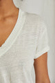Rosie Linen Jersey V-Neck Tee in Natural - Romantiques