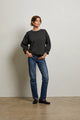 Niall French Terry 3/4 Sleeve Crewneck Sweatshirt in Vintage Black - Romantiques