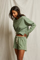 The Layla French Terry  Sweat Short in Aloe - Romantiques