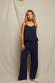 The Mina Double Gauze Pull On Pant in Navy - Romantiques