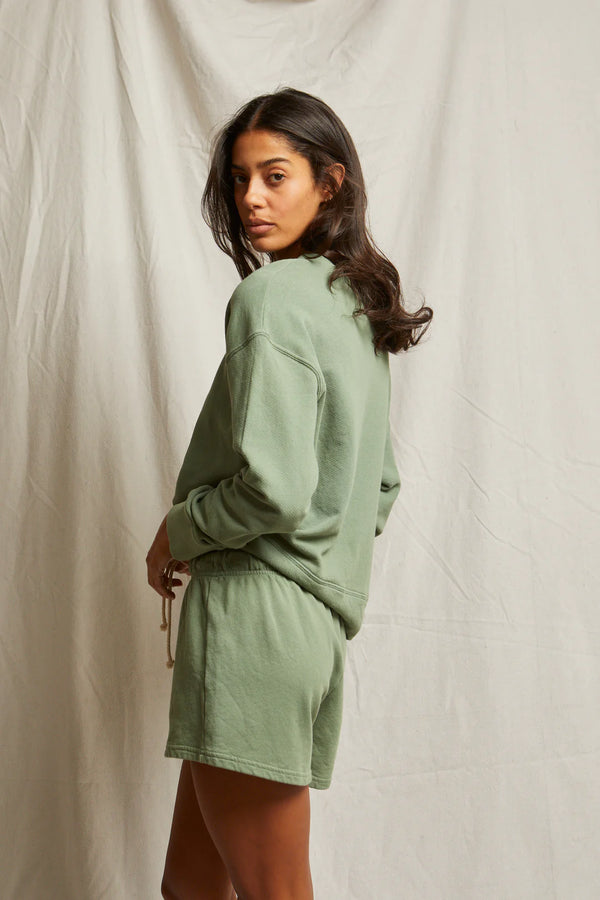 Tyler French Terry Pullover Sweatshirt in Aloe - Romantiques