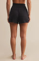 Dawn  Smocked Rib Short in Black Sand - Romantiques