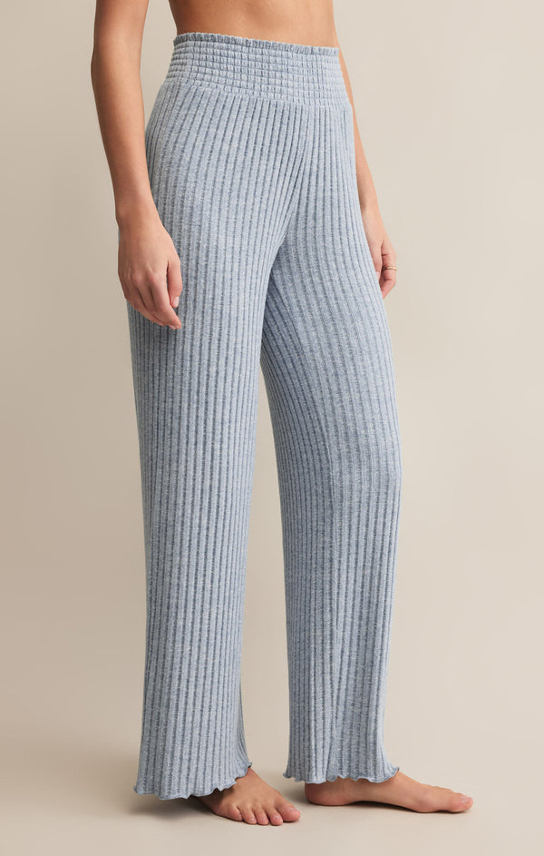 Dawn Smocked Rib Pant in Light Denim - Romantiques
