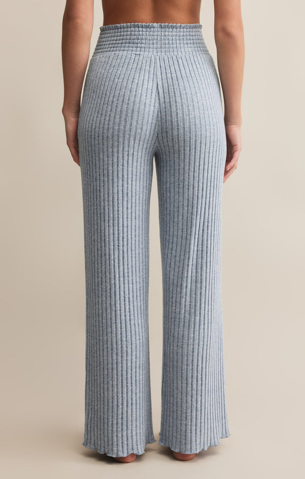 Dawn Smocked Rib Pant in Light Denim - Romantiques