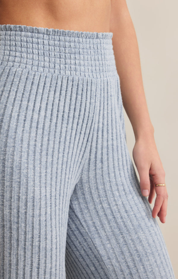Dawn Smocked Rib Pant in Light Denim - Romantiques