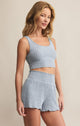 Zoe Rib Tank Bra in Light Denim - Romantiques