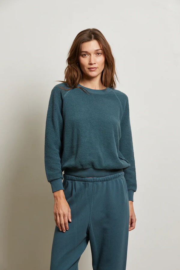 Ziggy Reverse Fleece Crewneck in Slate - Romantiques