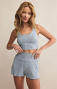 Zoe Rib Tank Bra in Light Denim - Romantiques
