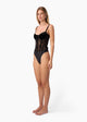Valentyna Velvet Corset Bodysuit in Black - Romantiques