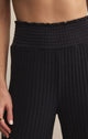 Dawn Smocked Rib Pant in Black Sand - Romantiques