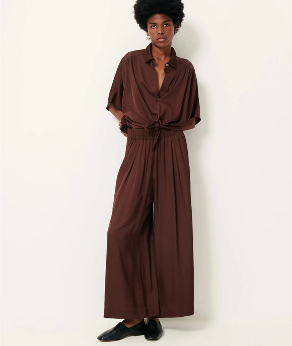 Alfassa Tie Shirt in Moka - Romantiques