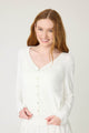 Pointelle Essentials Solid Cardigan in Ivory - Romantiques
