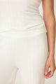 Pointelle Essentials Solid Ivory Open Leg Pant - Romantiques