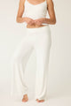 Pointelle Essentials Solid Ivory Open Leg Pant - Romantiques