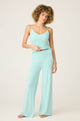 Pointelle Essentials Solid Open Leg Pant In Light Mint - Romantiques