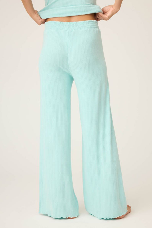 Pointelle Essentials Solid Open Leg Pant In Light Mint - Romantiques