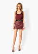 Cillian Genuine Leather Mini Skirt in Syrah - Romantiques