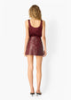 Cillian Genuine Leather Mini Skirt in Syrah - Romantiques