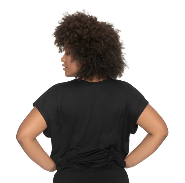 Signature Sleeveless Signature Crop Tee in Black - Romantiques