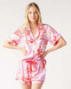 Aprés Ski Toile Pajama Shorts Set in Lilac Cranberry - Romantiques