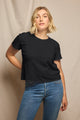 Harley Cotton Boxy Crew Tee in Black - Romantiques