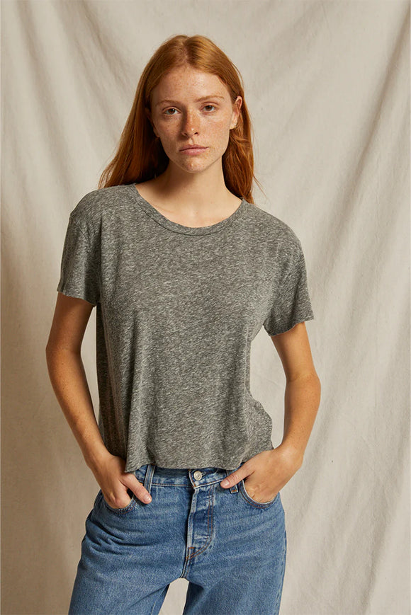 Harley Cotton Boxy Crew Tee in Heather Grey - Romantiques