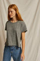 Harley Cotton Boxy Crew Tee in Heather Grey - Romantiques