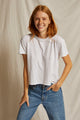 Harley Cotton Boxy Crew Tee in White - Romantiques