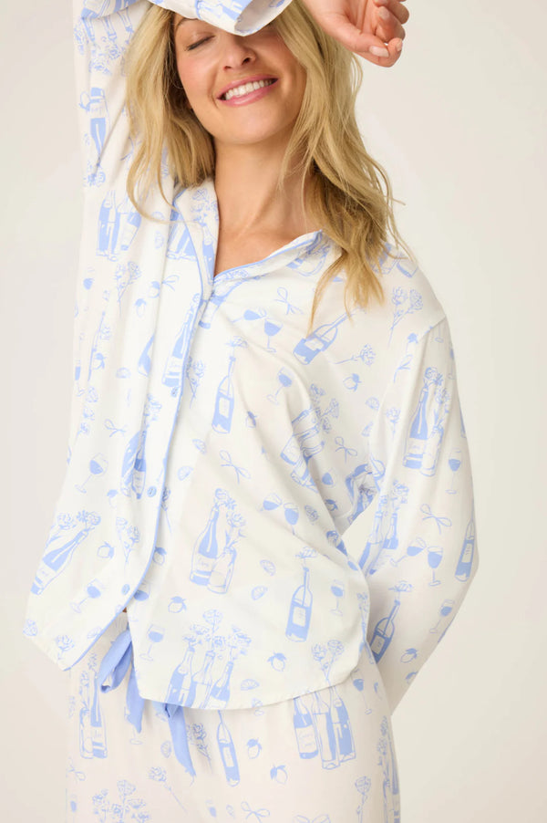Parisian Dreams Whimsical Print Long Sleeve PJ Set - Romantiques