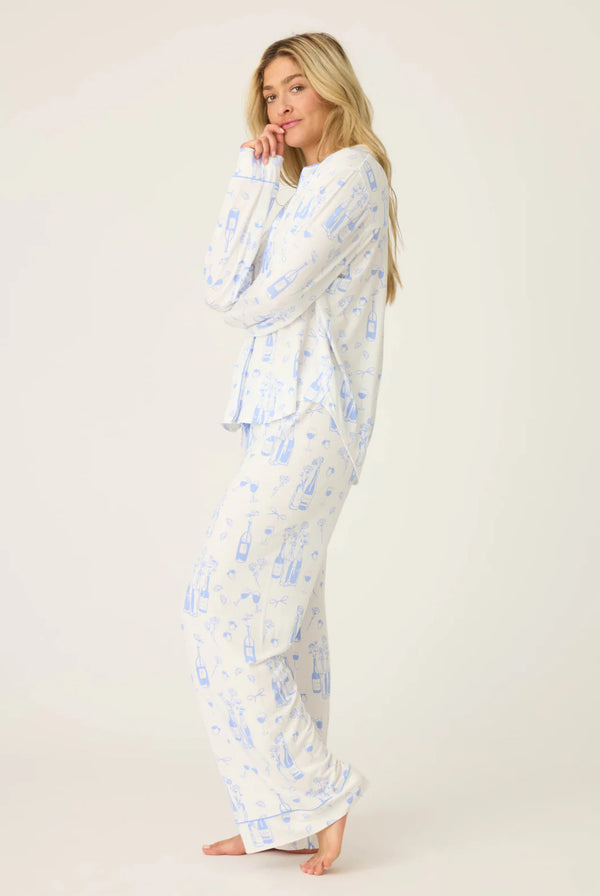Parisian Dreams Whimsical Print Long Sleeve PJ Set - Romantiques