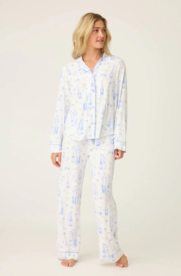 Parisian Dreams Whimsical Print Long Sleeve PJ Set - Romantiques