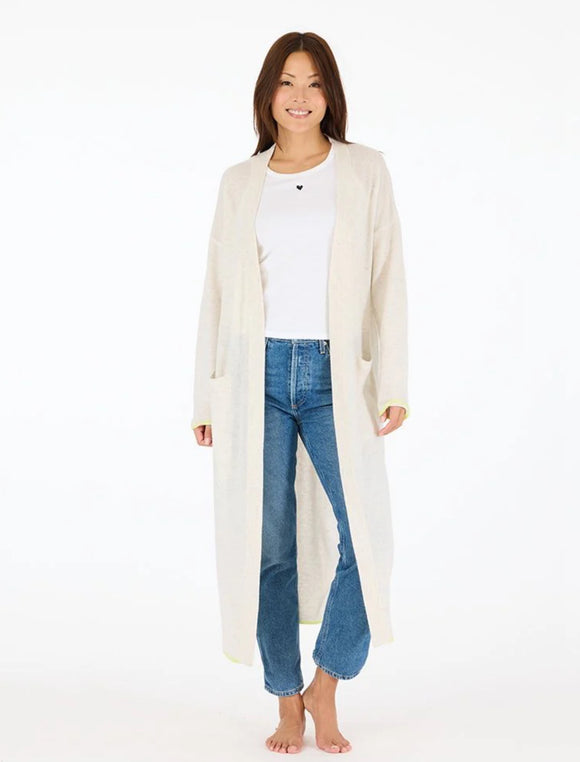 Super Duper Off-white Long Cashmere Duster - Romantiques