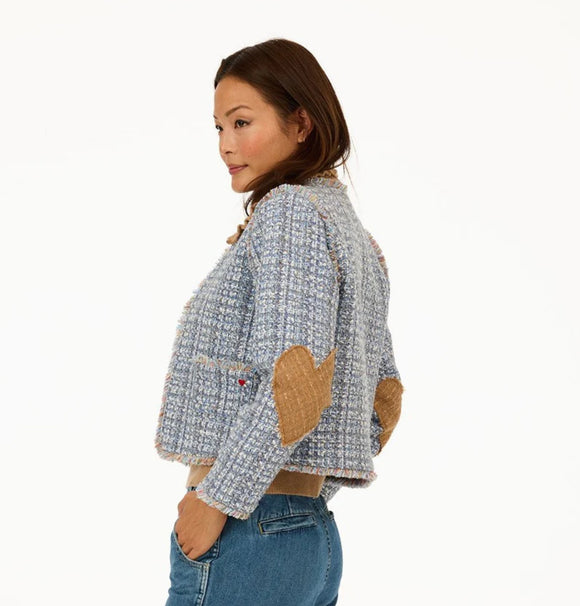 Women’s Blue Multicolor Fringe Short Jacket - Romantiques