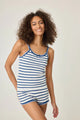 Seaside Striped Navy and Ivory Cami with Picot-Edge Straps