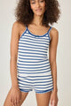 Seaside Striped Navy and Ivory Cami with Picot-Edge Straps