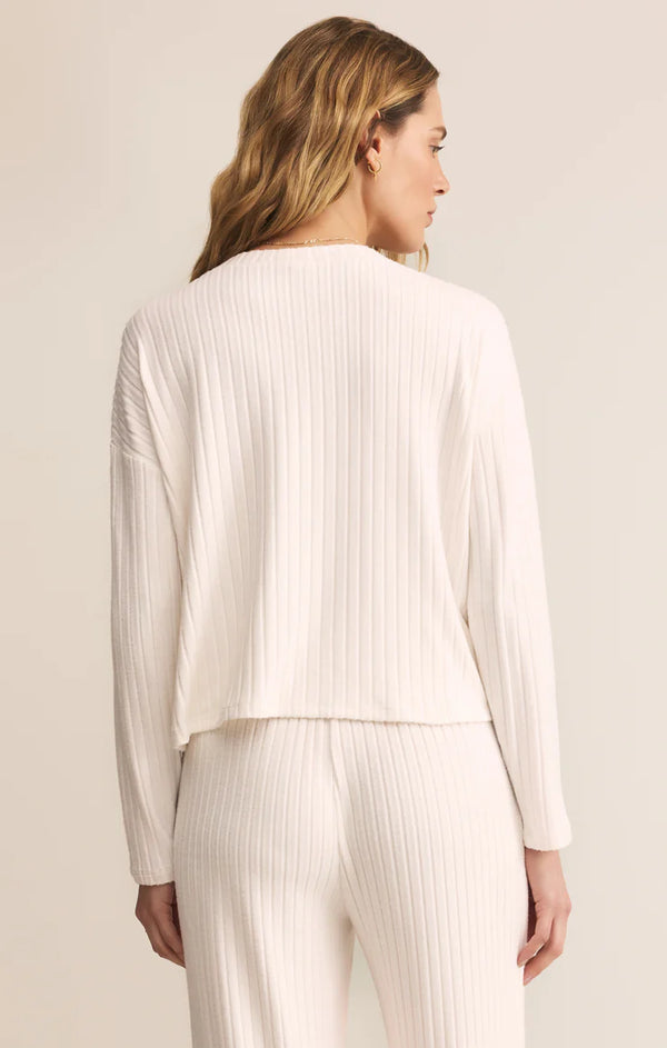 Mara Long Sleeve Cardigan in Vanilla Ice - Romantiques