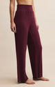 Dawn Smocked Rib Pant in Merlot - Romantiques